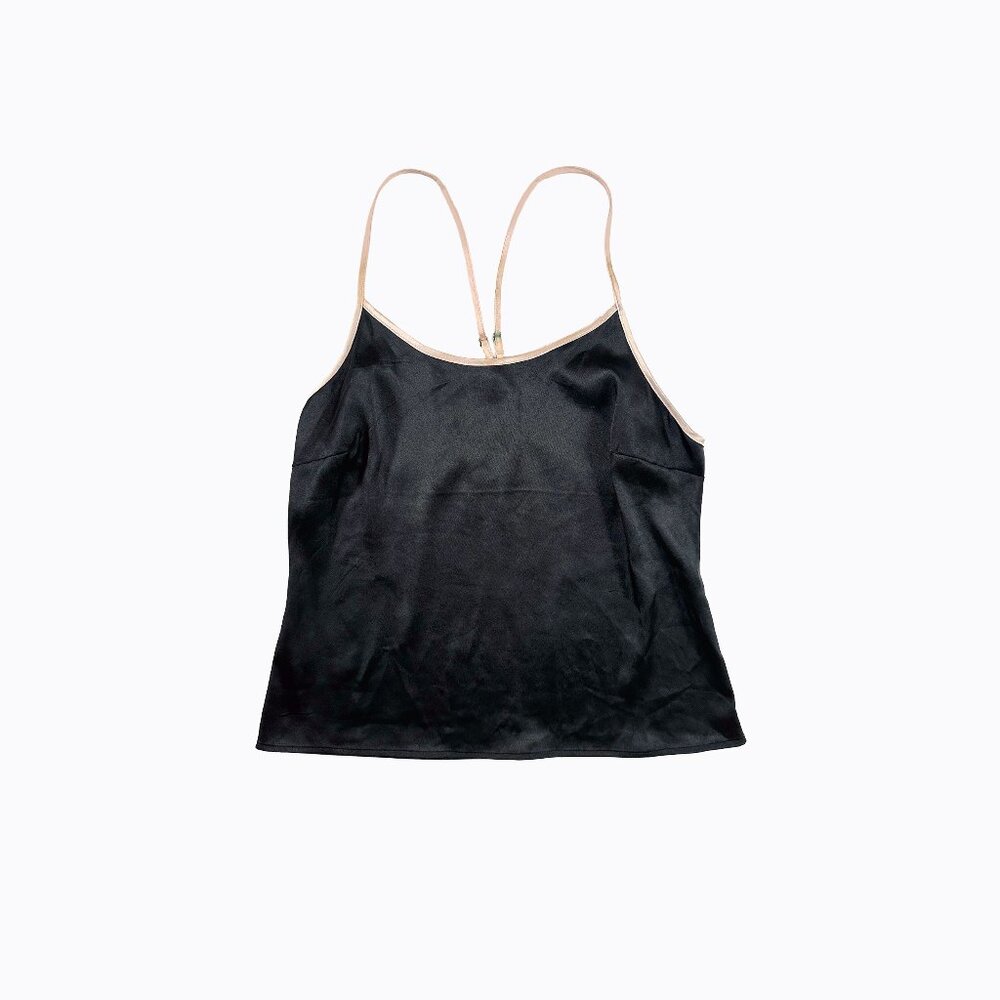 Vtg Victoria's Secret Gold Label Black Pink Satin Cami Top SP Y2K 90s Whimsigoth